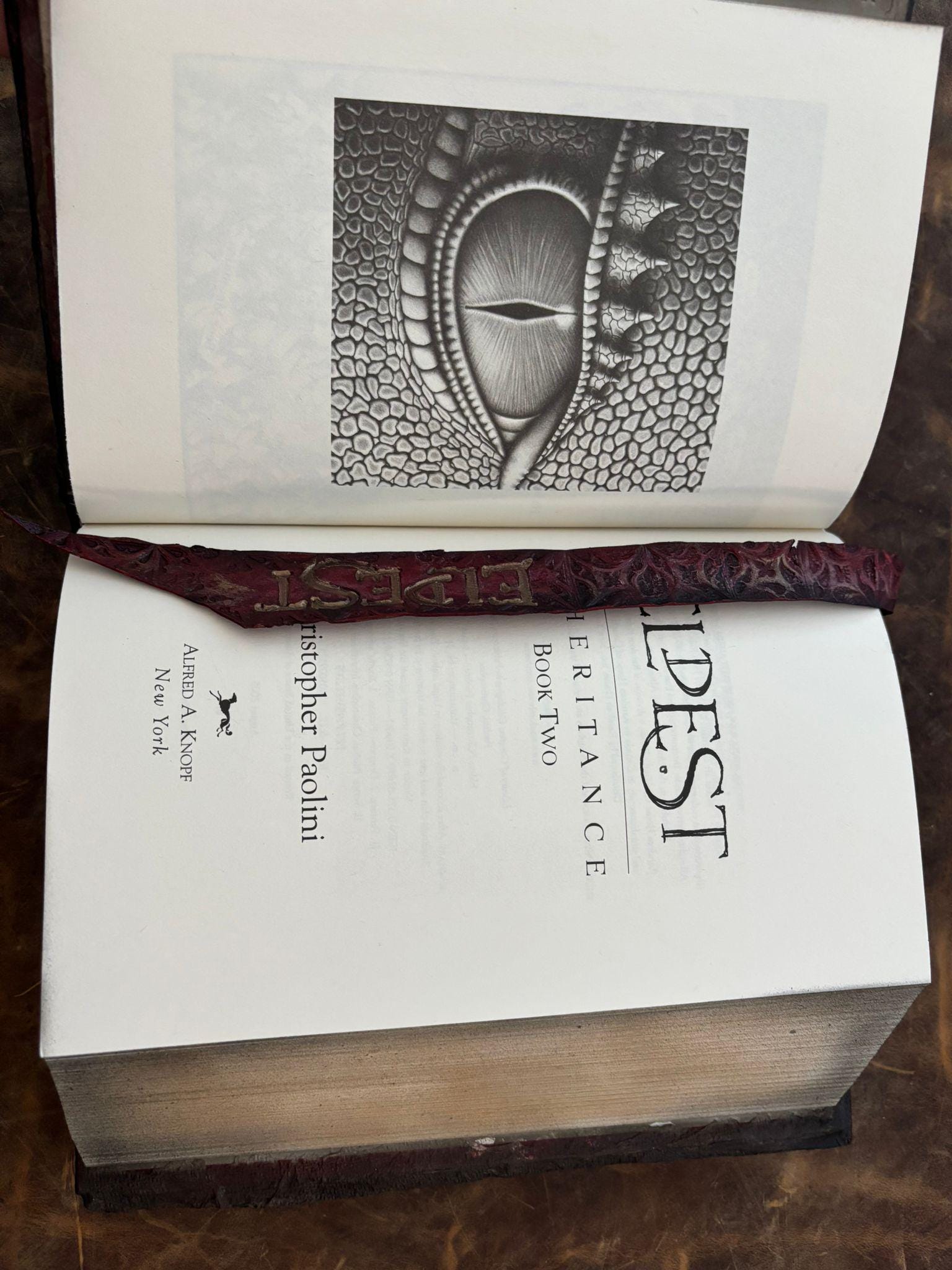 Eldest Leather Bound Book • Hand-Tooled Dragon Cover, Collector's Edition