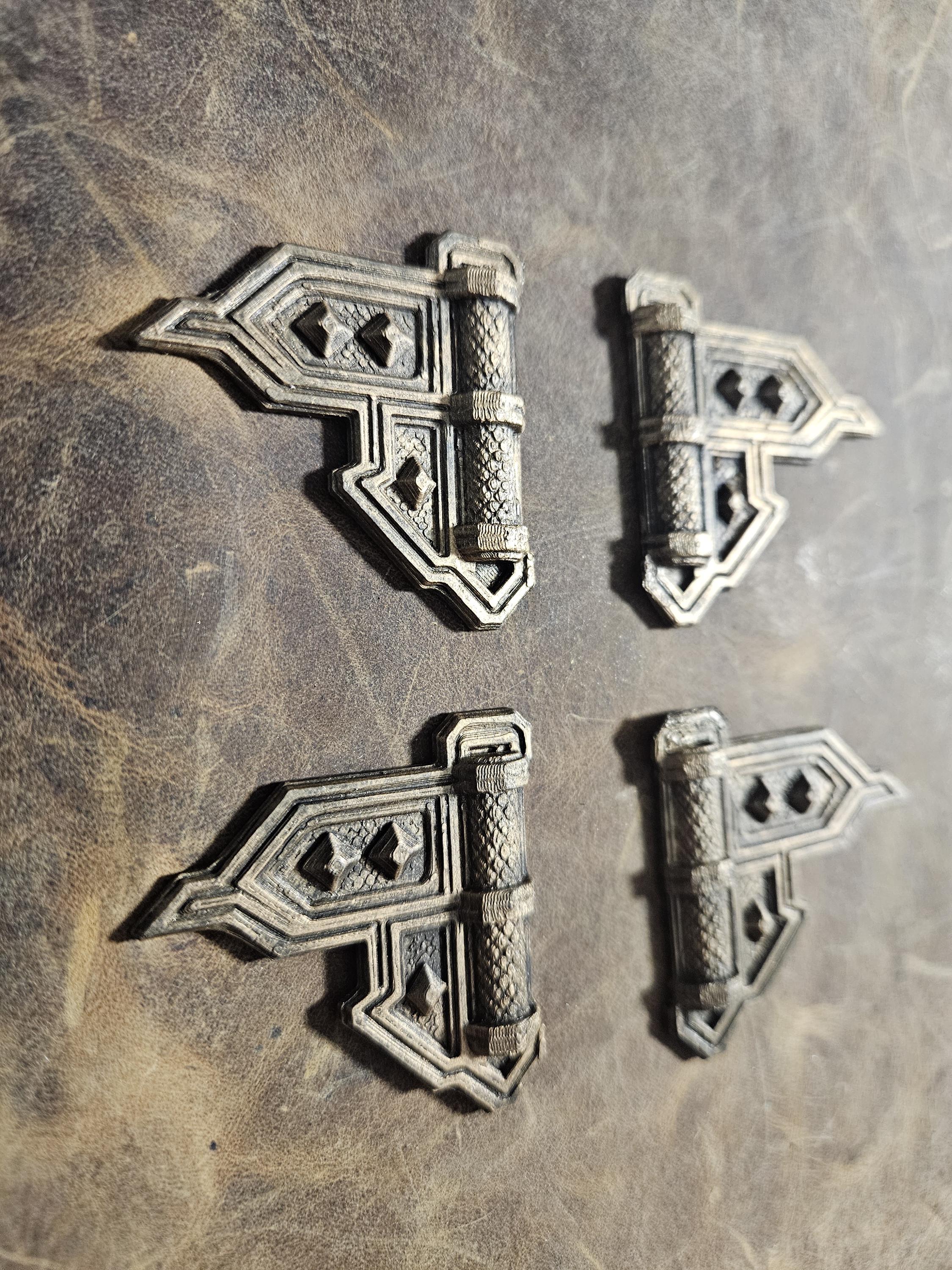 Dwarven Hinge Plates — Relic Book Hardware (Set of 4)