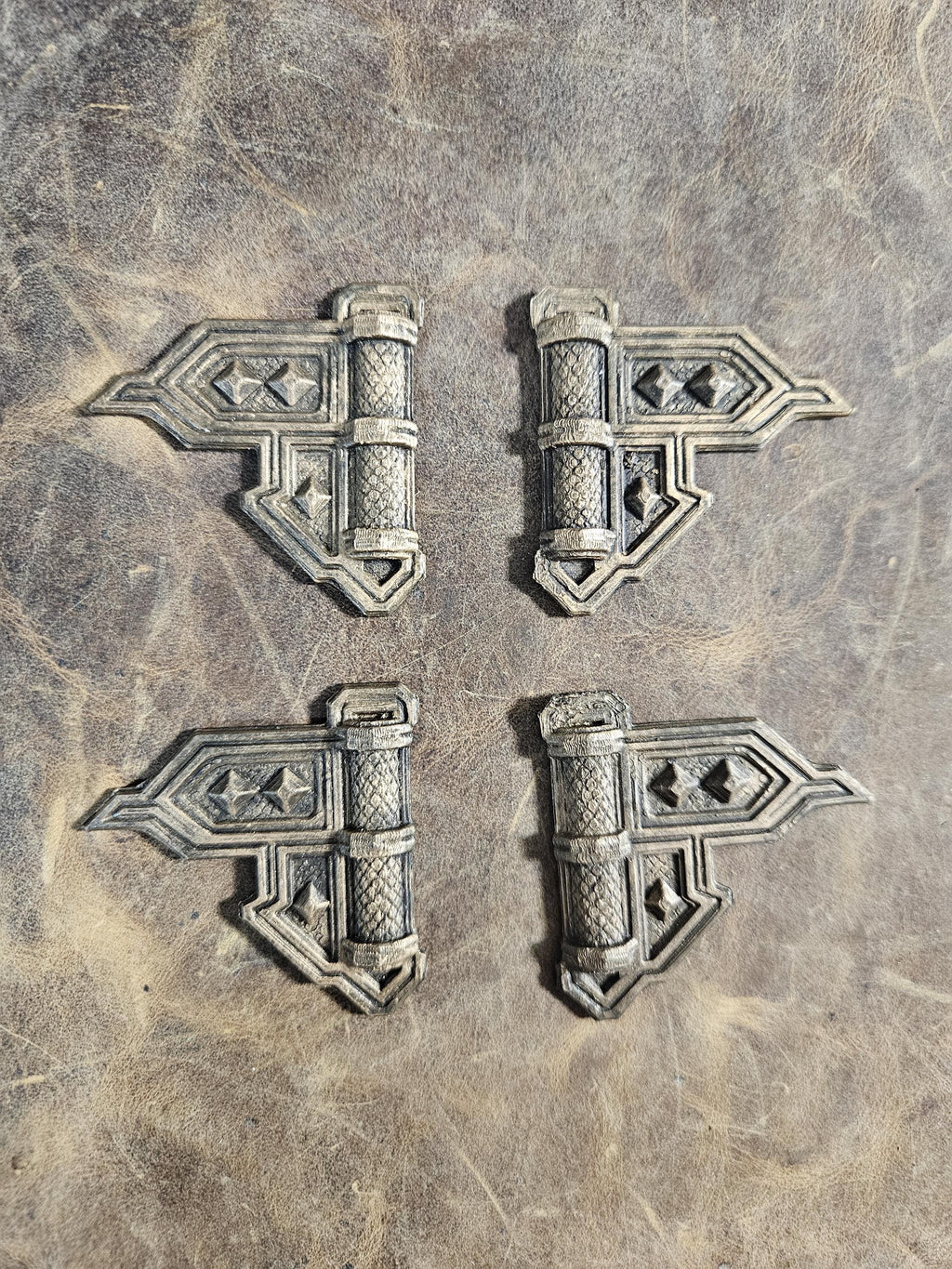 Dwarven Hinge Plates — Relic Book Hardware (Set of 4)