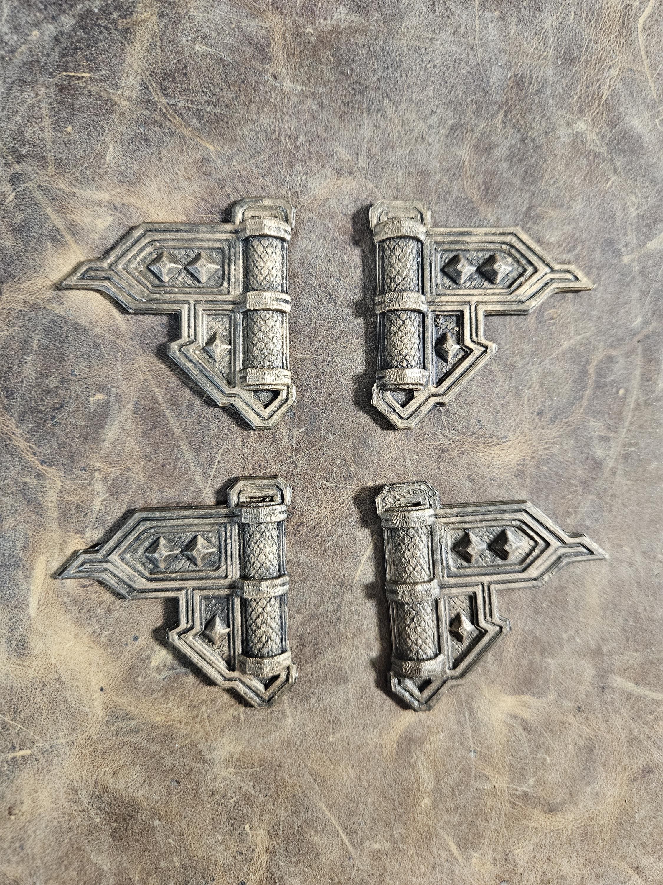 Dwarven Hinge Plates — Relic Book Hardware (Set of 4)