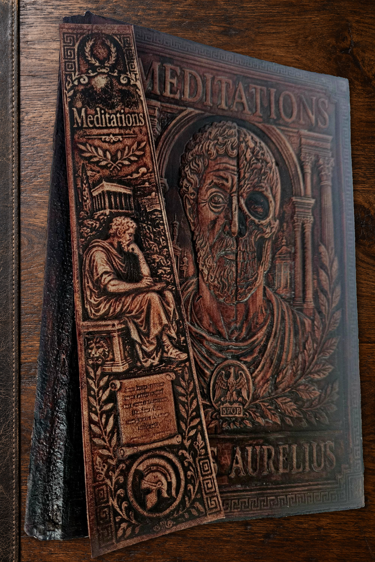 Meditations by Marcus Aurelius Leather Bound Book | Memento Mori Collector's Edition