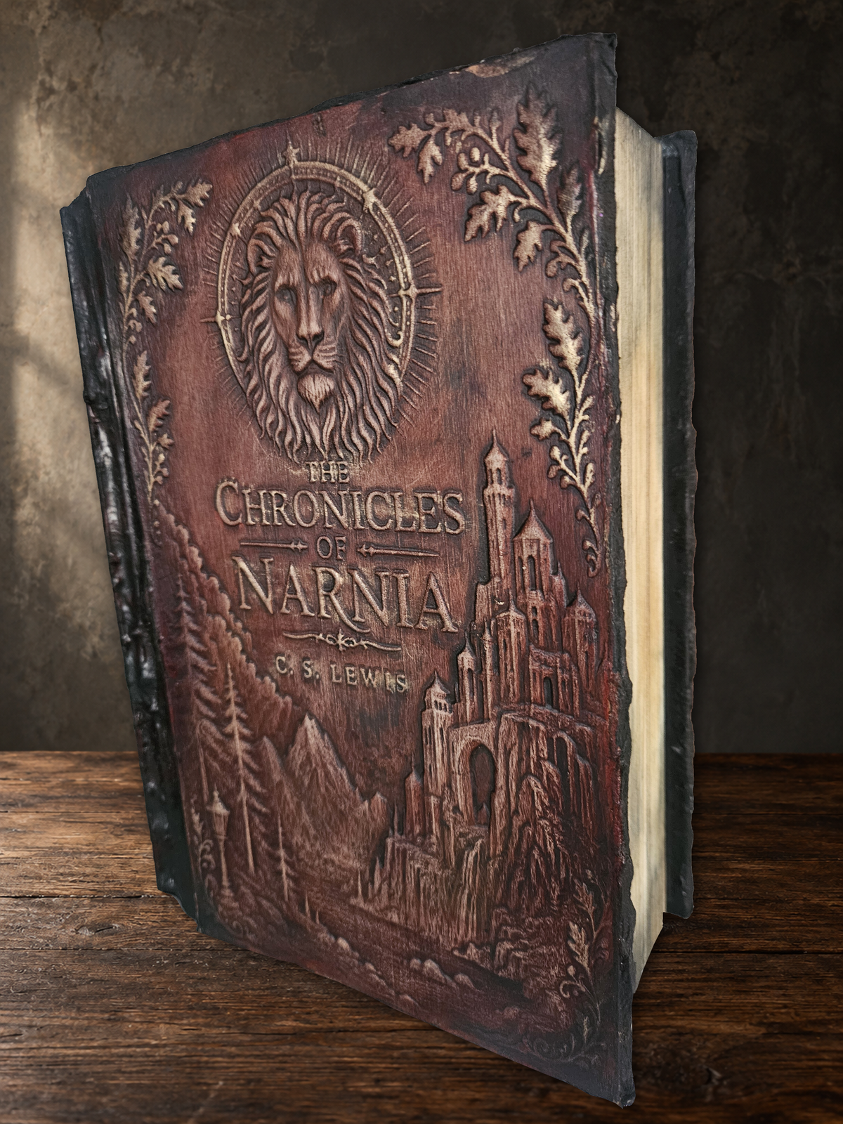 Chronicles of Narnia Omnibus | Hand-Bound Leather Book | Custom Fantasy Rebinding