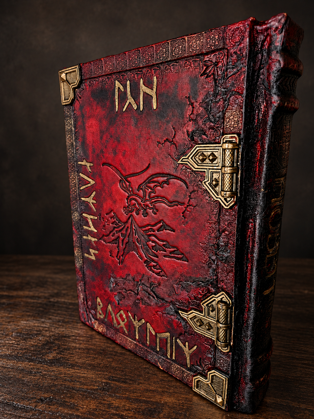 The Hobbit crimson edition — rear dragon and mountain