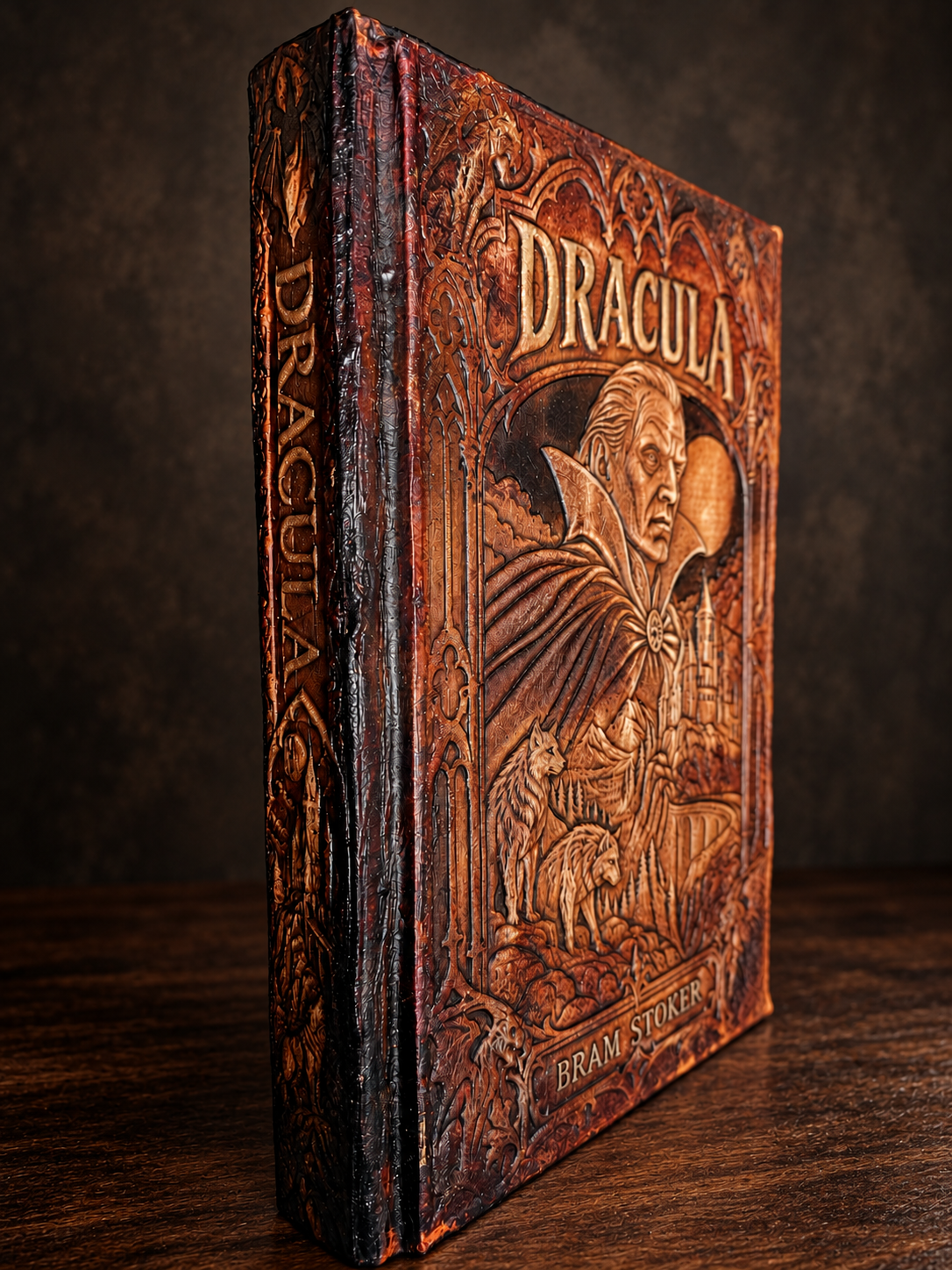 Dracula brown binding — spine and front