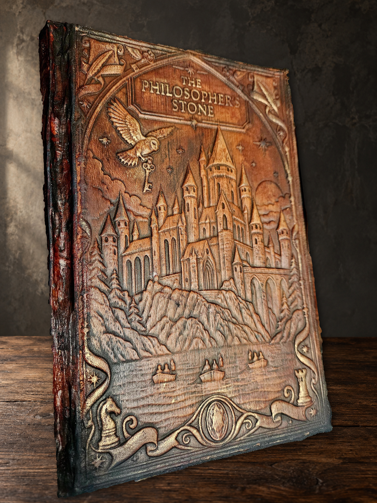 Harry Potter 1–7 Complete Set | Hand-Bound Genuine Leather Rebindings | Custom Collector Library Set