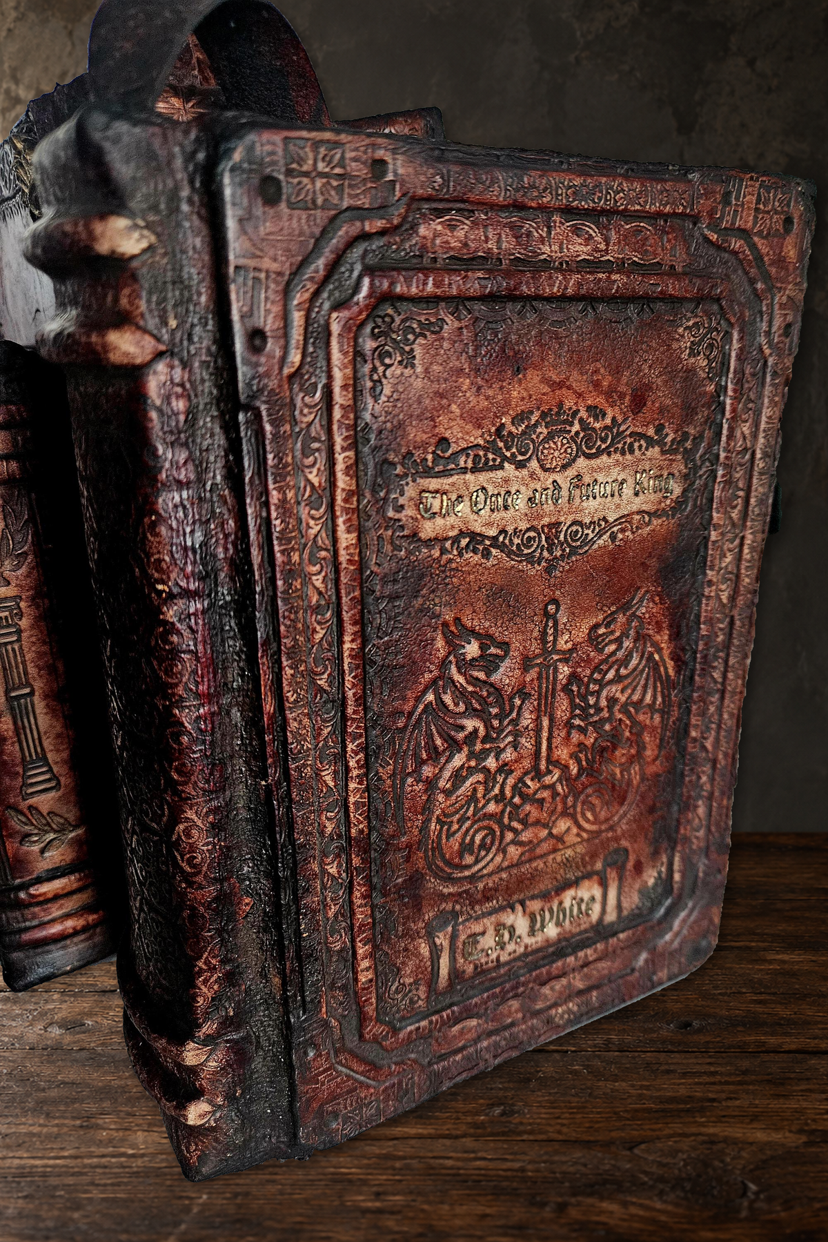 The Once and Future King by T.H. White: A Hand tooled Fine Leather Binding