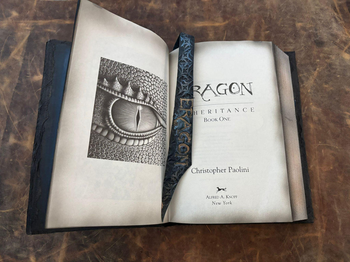 Inheritance Cycle Leather Book Set – Hand-Tooled Rebound Leather Book Set
