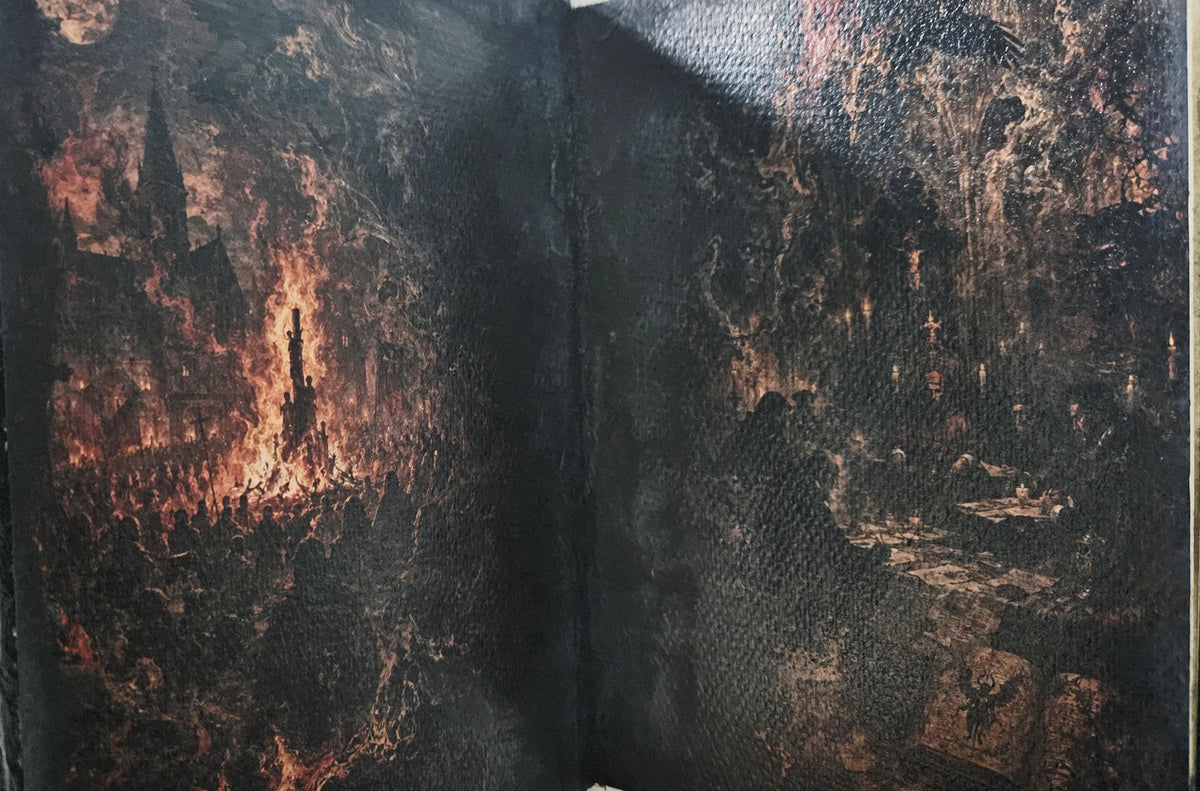 Malleus illustrated endpaper — original supplied photograph, binding example