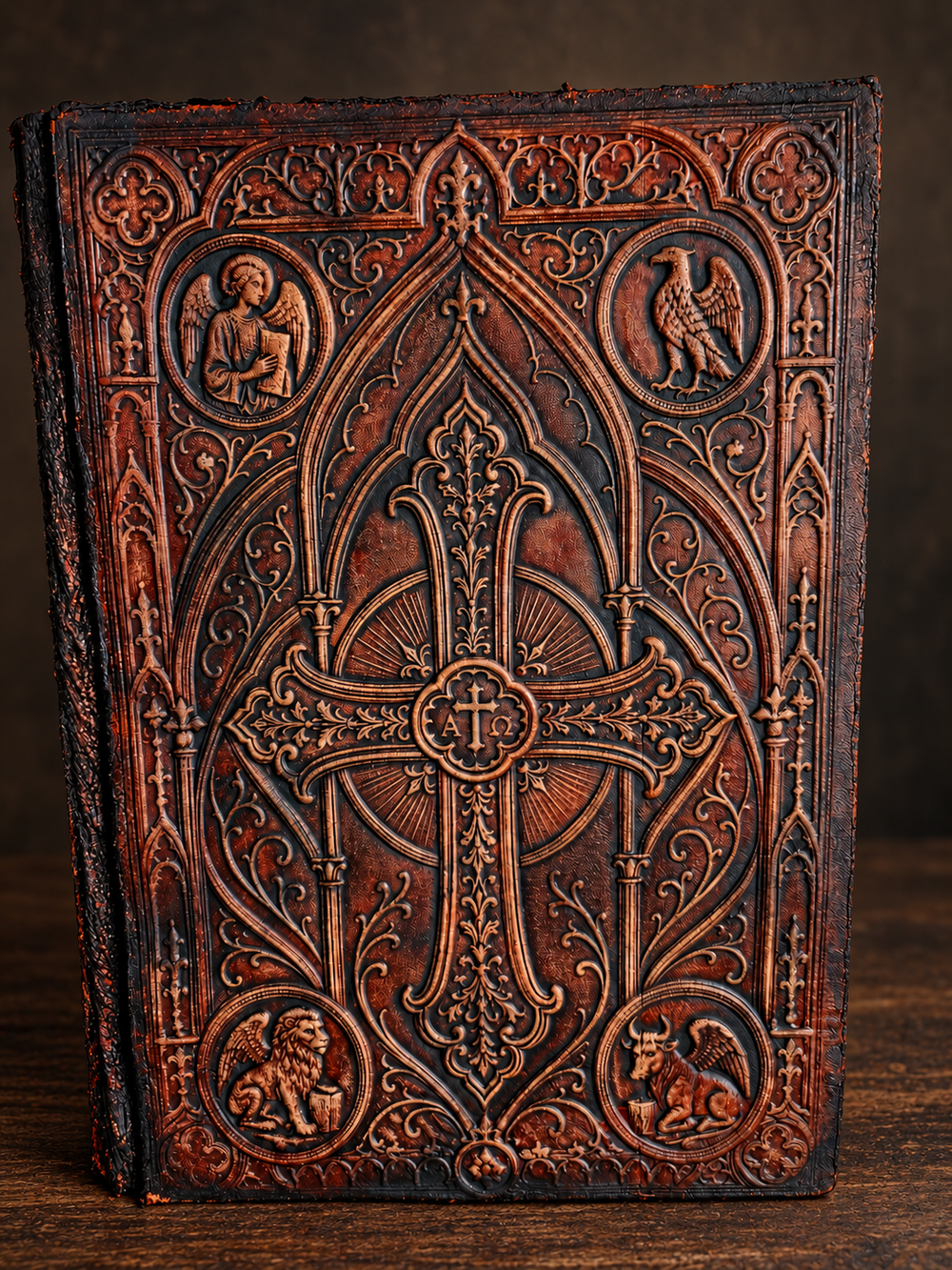 Bible sculpted leather binding