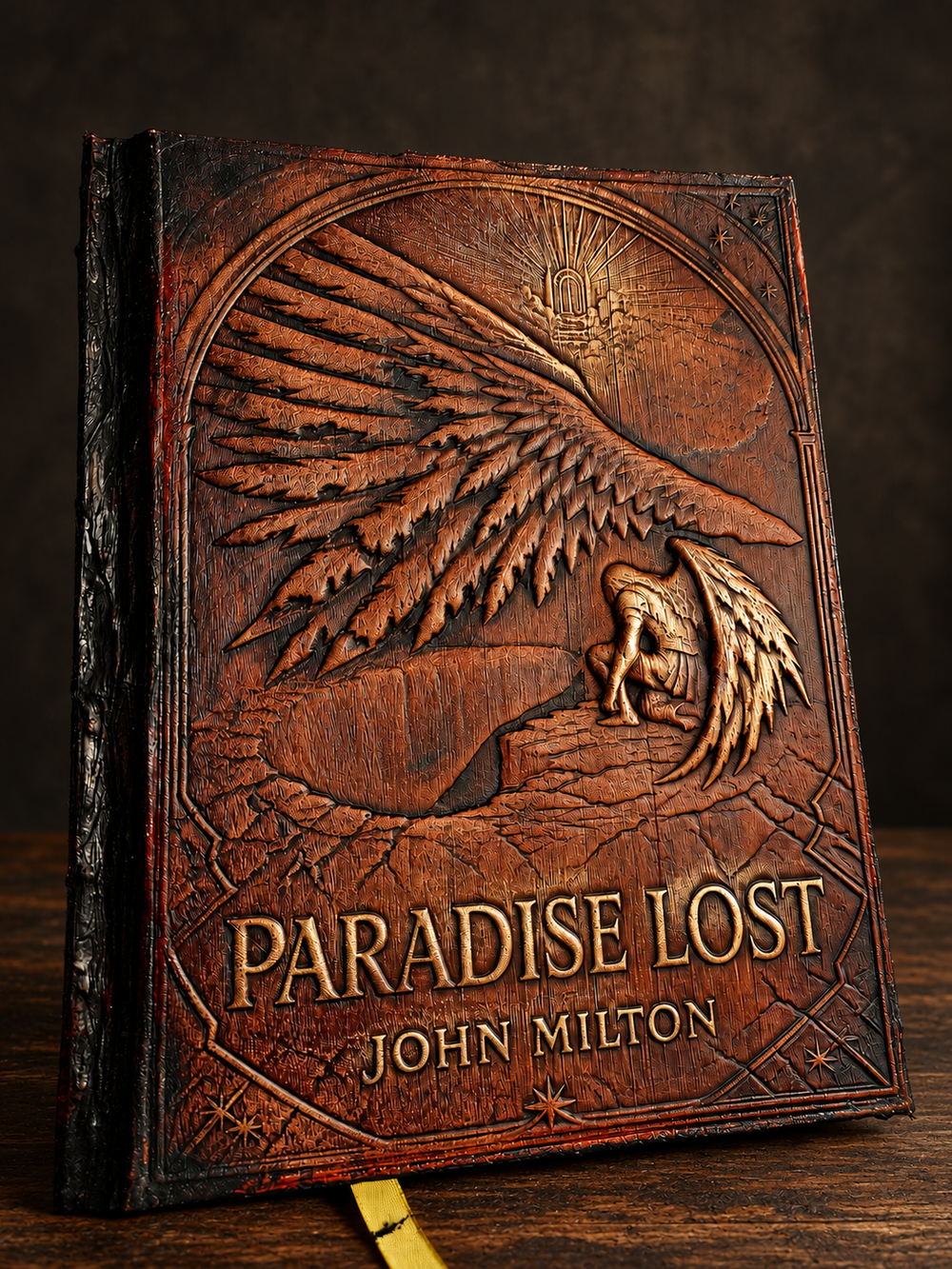 Paradise Lost sculpted leather binding