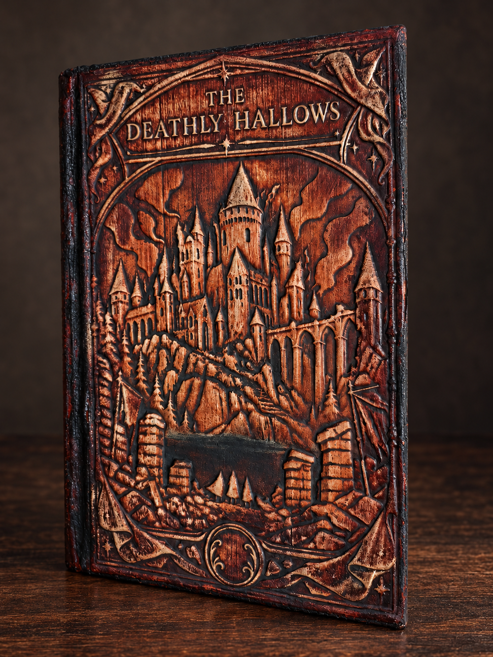 Harry Potter 7 - The Deathly Hallows sculpted leather binding